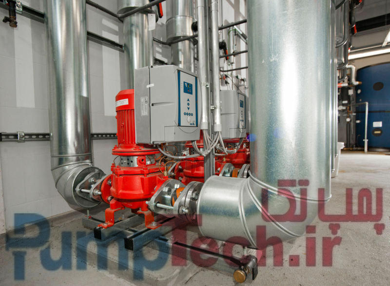 پمپ اتالاین etaline ksb روغن و آب داغ نصب شده به صورت عمودی